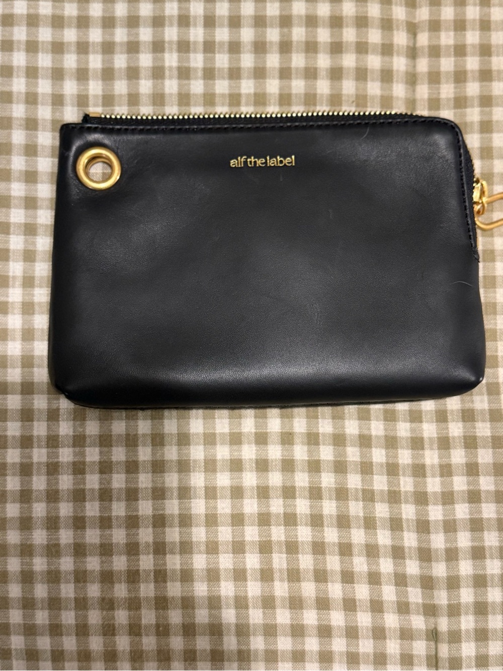 Alf the Label Packing pouch Nappa Leather-Black/Gold